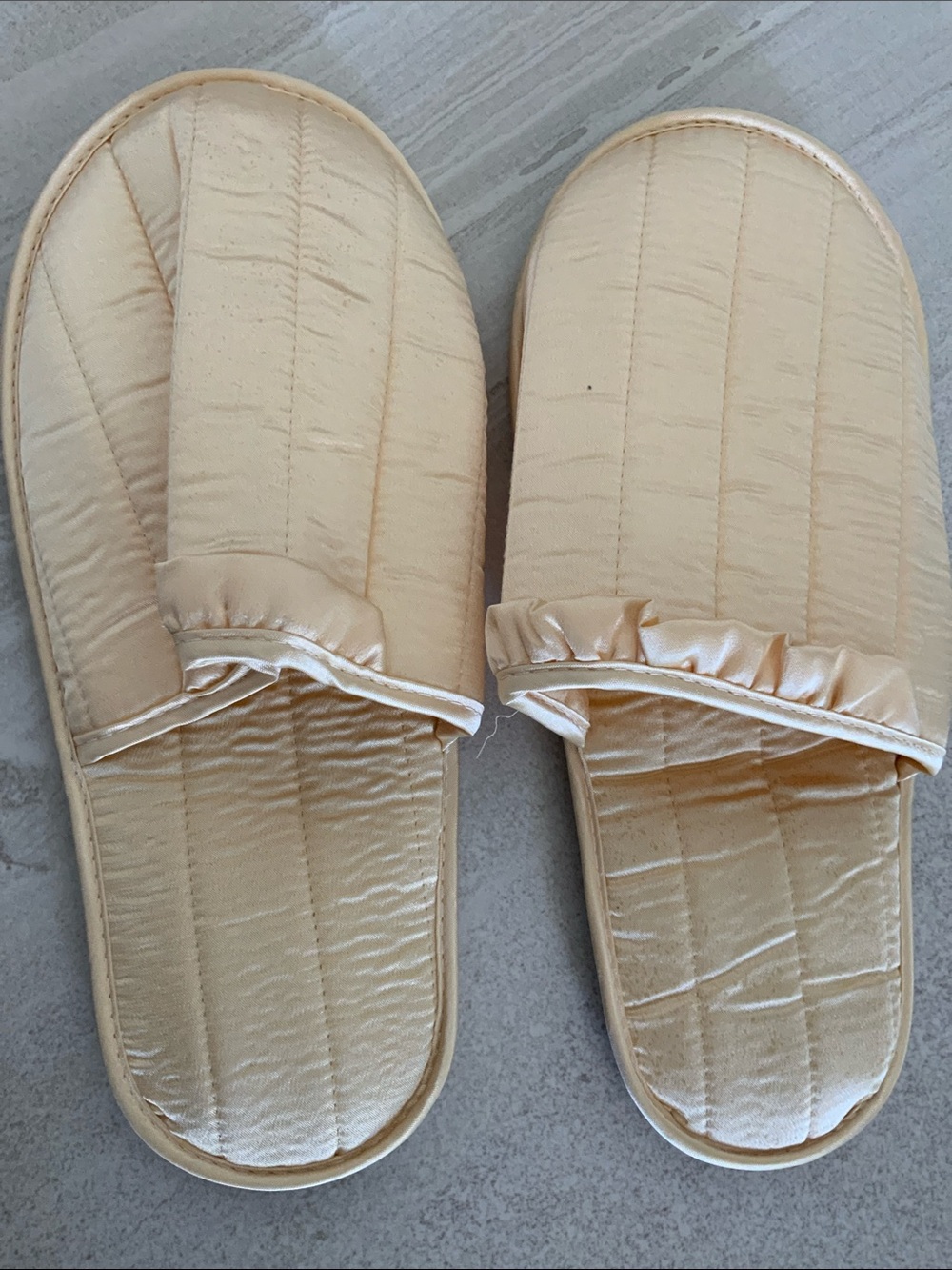 Yellow silk slippers LARGE yellow silk home slippers